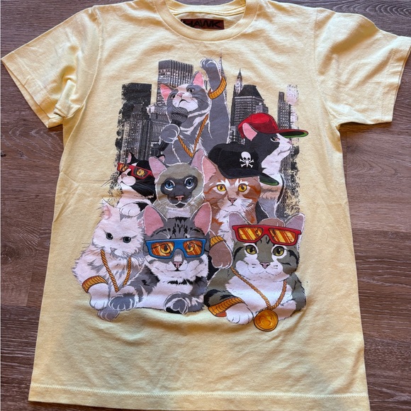 Tony Hawk Other - Y2K Tony Hawk Tee Shirt Hip Hop City Cats Men's Adult Small S Yellow Funny